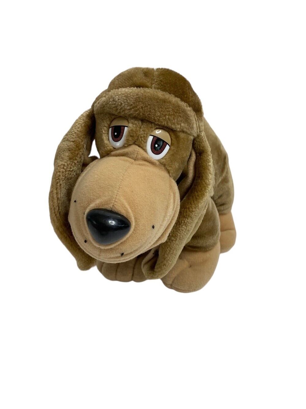 TONKA Vintage 1990 Pooch Patrol Brown Hound Dog Teeth Showing Plush Stuffed Dog